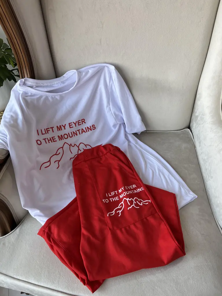 ست بلوز و شلوار راحتی زنانه با قیمت اقتصادی و طرح Mountain