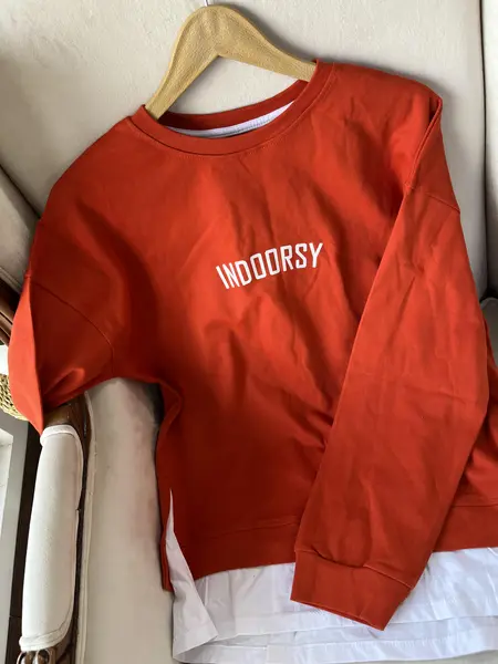 بلوز دو تیکه سفید و نارنجی